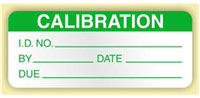 CALIBRATION LABEL GREEN TOP