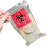 biohazard ziplock bags with document pouch
