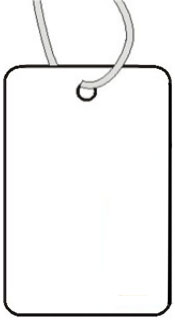 small white coupon tag with string