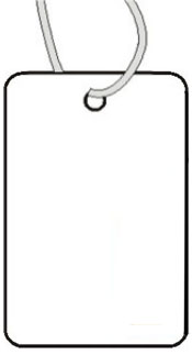 Small Gray Coupon Merchandise Tag With String and Perforation