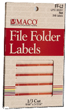 9/16 x 3-7/16 Inches FF-L5 MACO Dark Blue File Folder Labels 248 Per Box 