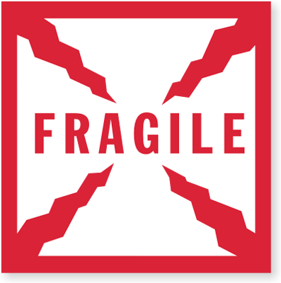 FRAGILE warning label
