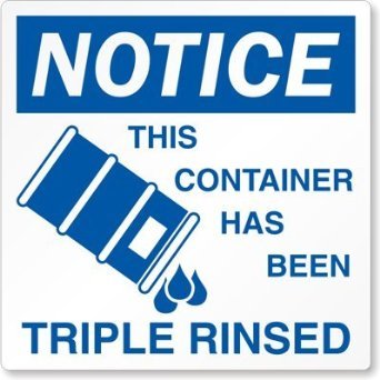 triple rinsed container label