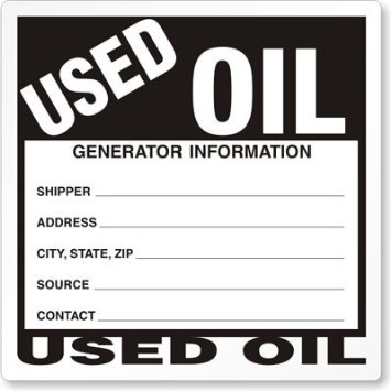 Used oil label