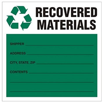 recovered recycled label