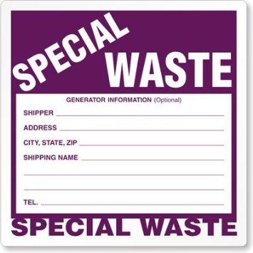 special waste industrial label