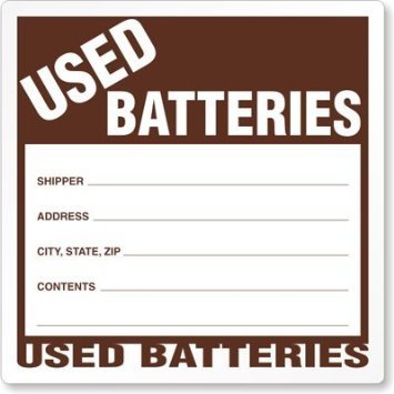 used batteries industrial label