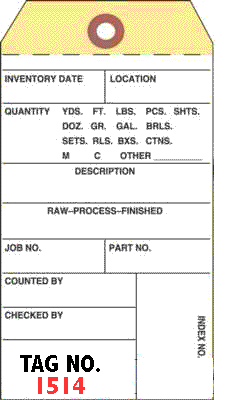 2 part inventory tag