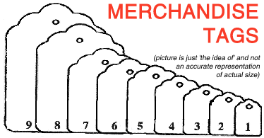 Merchandise Tags, White #2 (1-1/8 x 3/4), Hole-with String - Box of 1,000  Tags