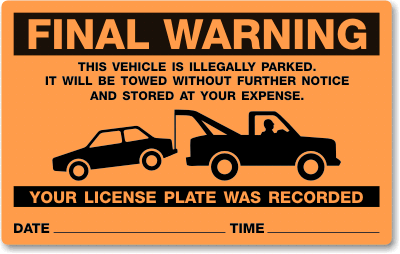 Choose no parking stickers and parking violation labels from a wide ...