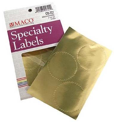 gold foil notary seal labels, gold foil starburst labels, gold foil certificate labels