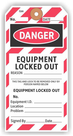 Danger Equipment Locked Out