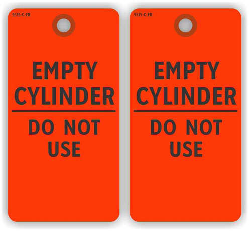 empty cylinder tag