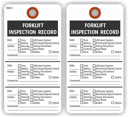 forklift inspection record