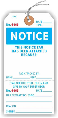 notice tag