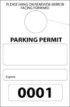 parking hang tag #18945