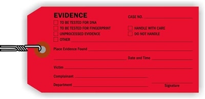 EVIDENCE TAG RED WIRED