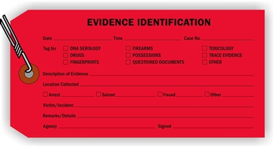 EVIDENCE IDENTIFICATION TAG RED WIRED