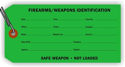 FIREARMS/WEAPONS TAG DARK GREEN WIRED
