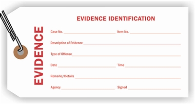 EVIDENCE IDENTIFICATION TAG WHITE WIRED