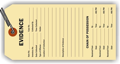 EVIDENCE CHAIN OF POSSESSION TAG MANILA WIRED