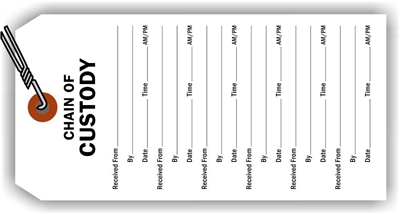 CHAIN OF CUSTODY TAG WHITE WIRED