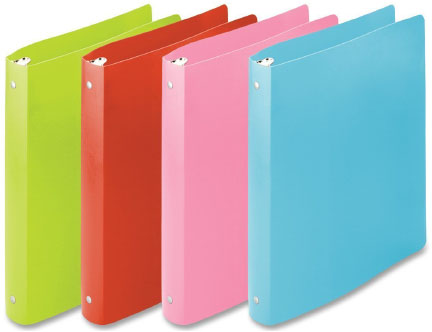 1 INCH POLY BINDER COLOR ASSORTMEN WITH LIME