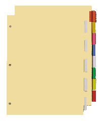 Preprinted Cookbook Index Dividers for 8.5 x 11 Binders 16-Sheet Set The Linton Company 10008