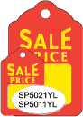 SALE PRICE TAG RED WITH YELLOW PRINT